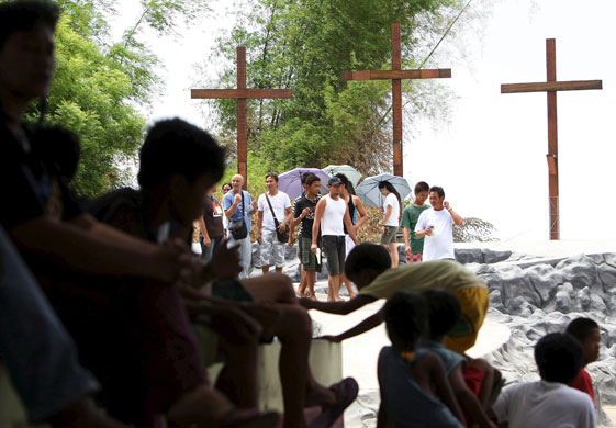 Philippines Crucifiction: Jesus crucifixion re-enactment in Pampanga province of northern Philippines