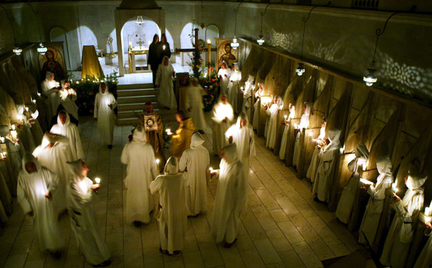24 hours in pictures: Beit Gemal, Israel: Catholic nuns and monks from the Monastic Family.