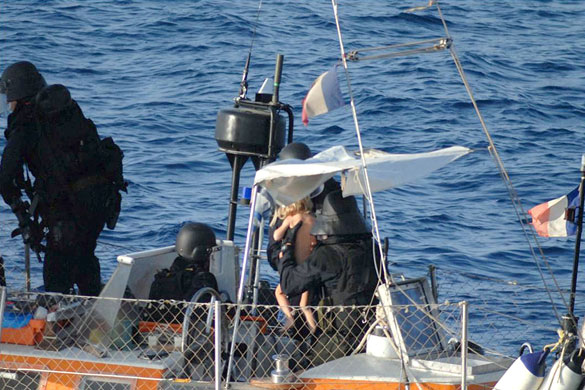 Tanit yacht hijack: French commandos aboard the Tanit, during the release operation