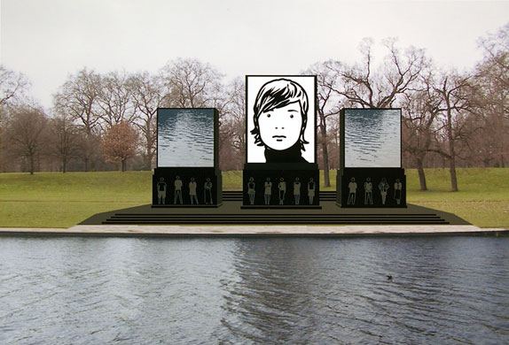 Public art proposals: Proposal for the Princess Diana Memorial Fountain by Julian Opie. 