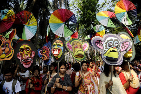 14 April 2009: Dhaka, Bangladesh: People attend a rally in celebration of Bengali New Year