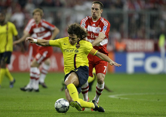 Bayern v Barcelona: Carles Puyol and Franck Ribery