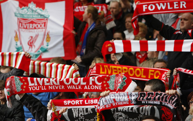Anfield memorial service: Liverpool fans hold scarves and flags