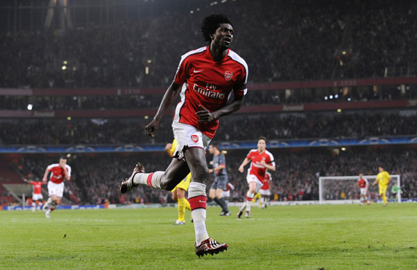 Arsenal v Villarreal: Adebayor celebrates