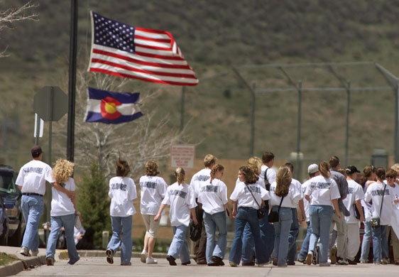 Columbine shootings: Flags at half mast at Chatfield High School