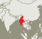 Burma on a map