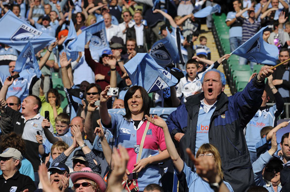 Cardiff v Gloucester: Cardiff fans celebrate
