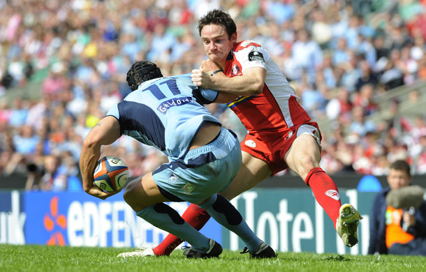 Cardiff v Gloucester: Ryan Lamb grabs Tom James