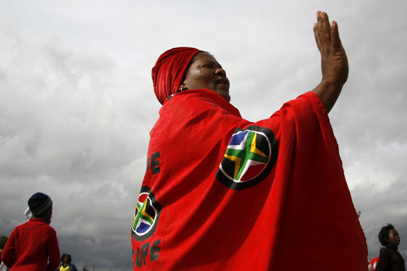 South Africa elections: Supporters of newly formed COPE party at election rally in Khayelitsha.