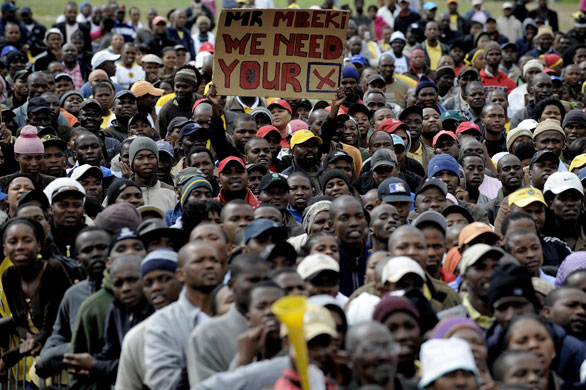 South Africa elections: Several thousands of Congress of the People supporters at a rally.