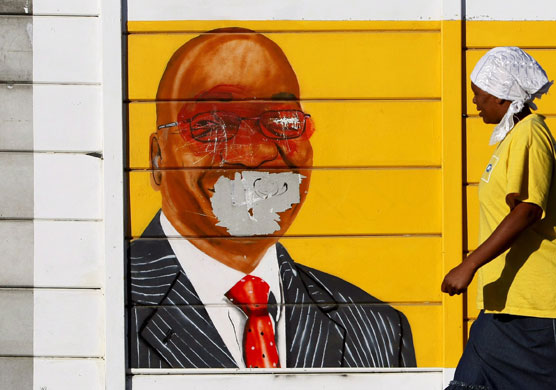 South Africa elections: Defaced mural of Jacob Zuma in Cape Town, South Africa