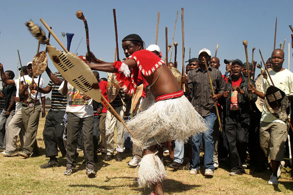 South Africa elections: Supporters arrive at the Inkatha Freedom Party's last rally in Johannesburg