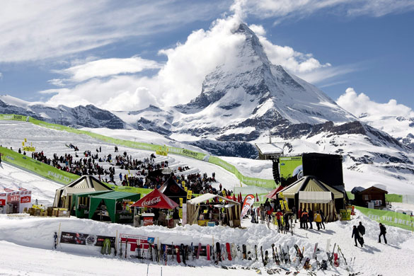 24 hours in pictures: Zermatt, Switzerland: Spectators watch a concert by a German rock band.