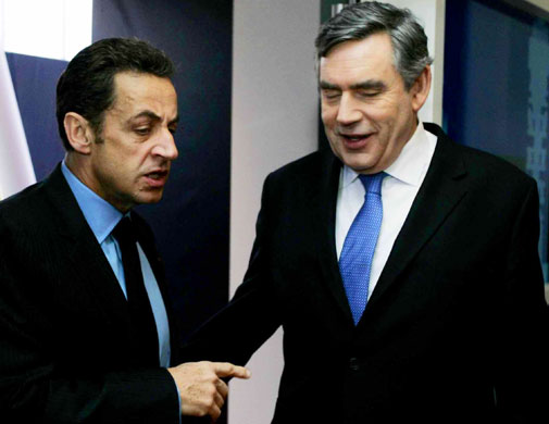 G20 summit : Sarkozy and Brown talk at G20 