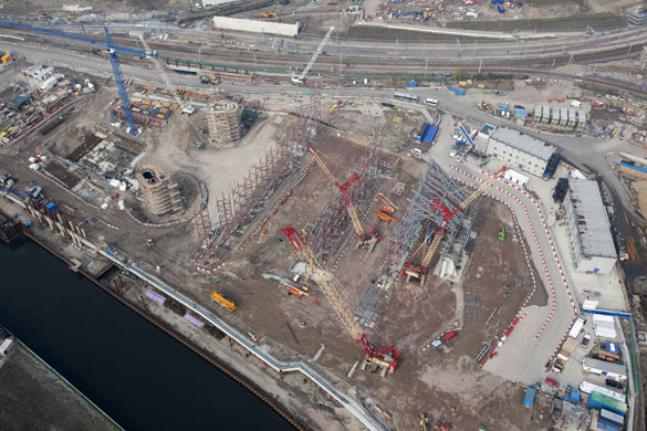 Olympic sites: London 2012 Olympics Aquatics Centre  under construction