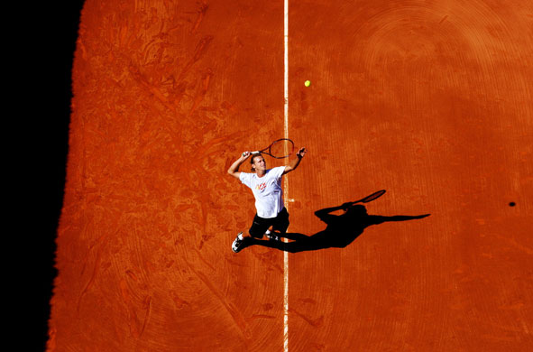 24sport: David Nalbandian practices during the Barcelona Open Tennis Tournament