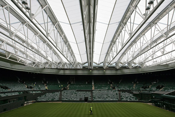 Wimbledon new roof: The centre court roof at the All England Tennis Club, Wimbledon.