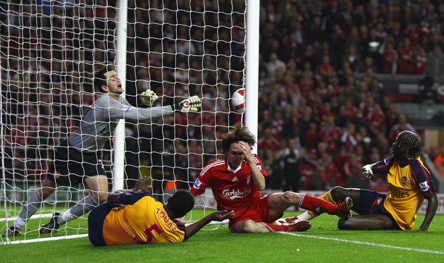 Liverpool v Arsenal: Yossi Benayoun scores