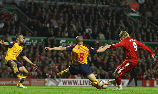 Liverpool v Arsenal: Torres scores