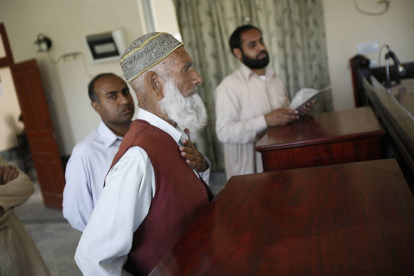 Swat valley : Litigants attend a sharia court in Swat valley Pakistan 