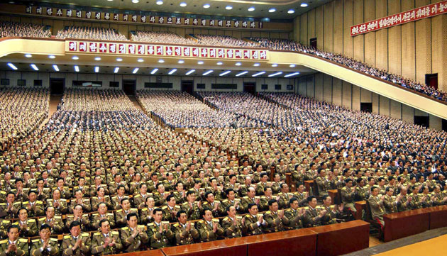24 hours in pictures: North Korean soldiers and officials at a ceremony