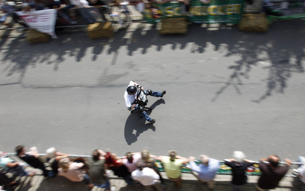 24 hours in pictures: The second German office chair racing championship in Bad Koenig-Zell