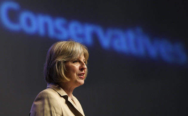 Conservative party work and pensions secretary, Theresa May.