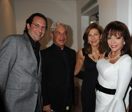 Sunday Times rich listSimon Reuben and his wife pose with Percy Gibson and Joan Collins 
