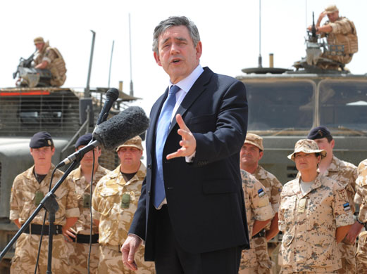 Gordon Brown Afghanistan: Gordon Brown addresses soldiers in Afghanistan