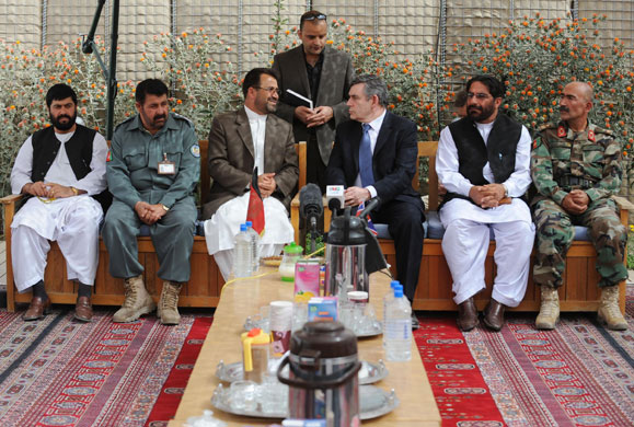 Gordon Brown Afghanistan: Gordon Brown meets local community leaders in Afghanistan