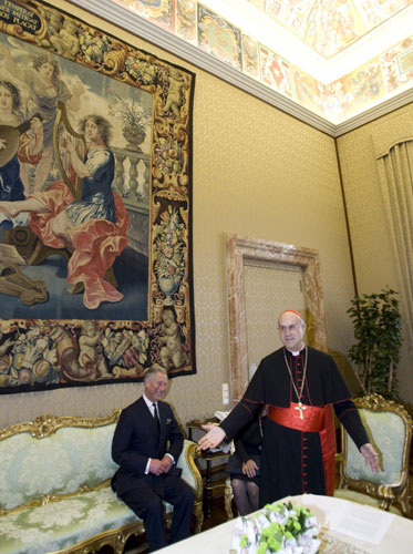 Prince Charles in Italy: Prince Charles meets with Cardinal Tarciso Bertone