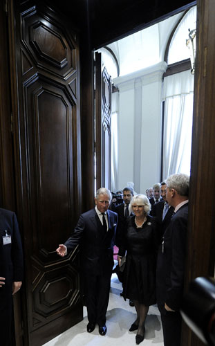 Prince Charles in Italy: Prince Charles and the Duchess of Cornwall arrive at the Italian Parliament