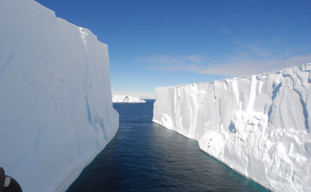 Iceberg valley in Antarctica 