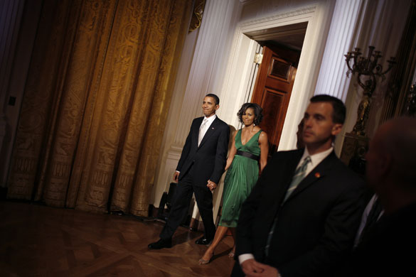 obama 100 days : barack and michelle obama gershwin prize for stevie wonder