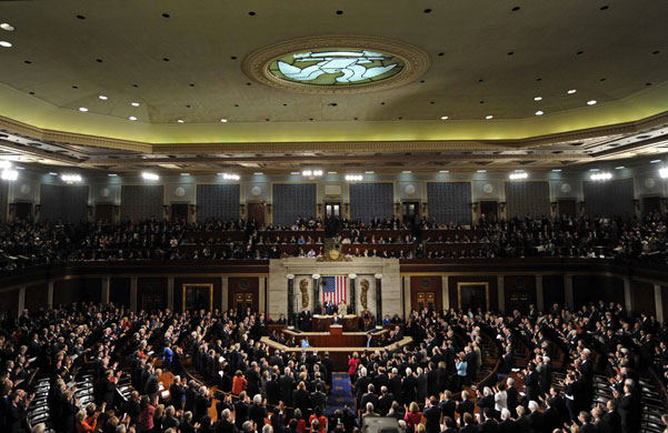 obama 100 days : Barack Obama gives his address to a joint session of Congress  