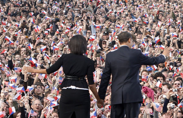 obama 100 days : President Barack Obama speaks on nuclear issues in Prague