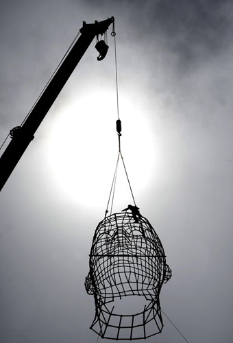 28 April 2009: County Durham, UK: The North Easts latest public art piece In Our Image