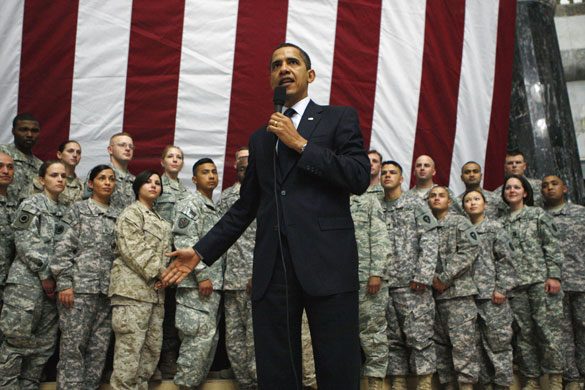 obama 100 days : President Obama  Camp Victory in Baghdad, Iraq
