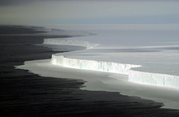Glaciers under treat: B-15A iceberg in McMurdo Sound after it broke off  Antarctica