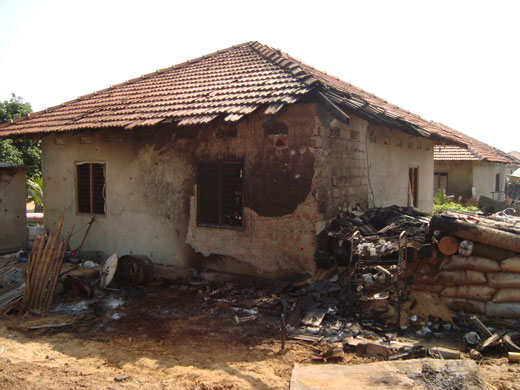 Fighting in Sri Lanka: A damaged building in the 'No Fire Zone' in northern Sri Lanka