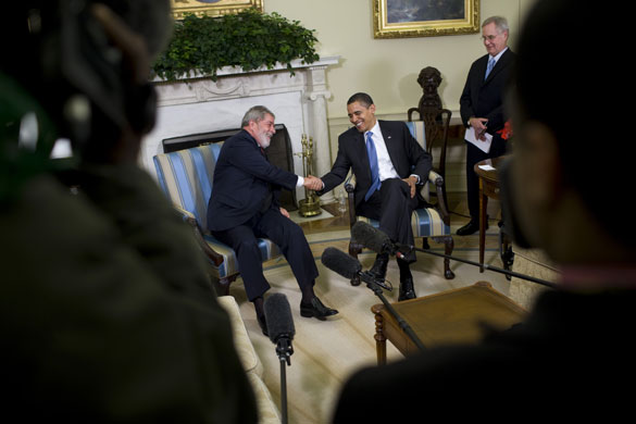 obama 100 days : Obama Meets with President Luiz Inacio Lula da Silva