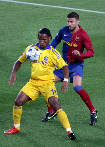 Barca v Chelsea: Pique and Drogba
