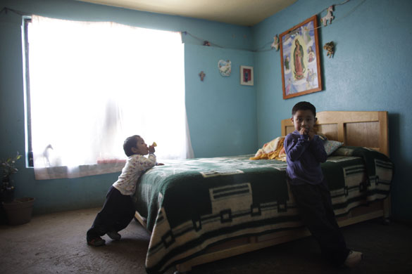 Swine flu La Gloria: Edgar Hernandez, aged 4, who survived the swine flu, 
