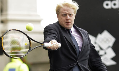 London Mayor Boris Johnson meets Serbian tennis player Novak Djokovic