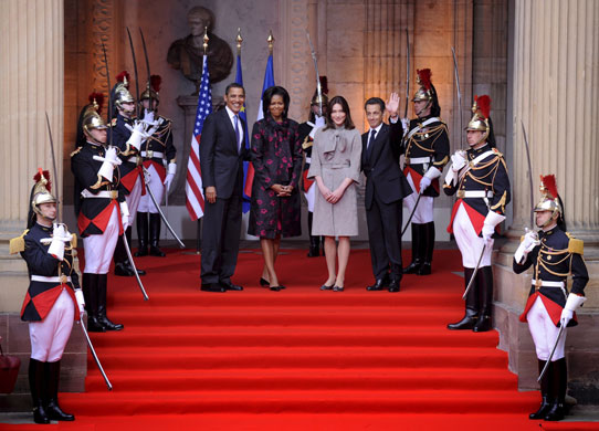 Obama visits Sarkozy : Barack Obama meets Nicolas Sarkozy
