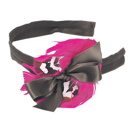 Six of the best hairbands: Black with pink feather