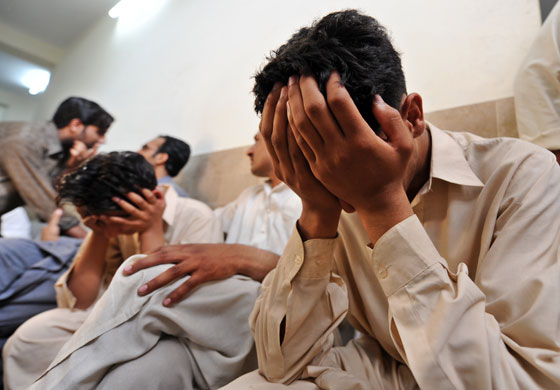 Pakistan suicide attack: Relatives of victims of the attack at a hospital