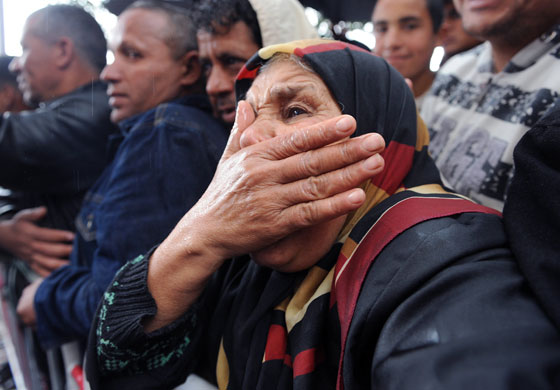 5 April 2009: Algeria: A woman shouts slogans in support of Abdelaziz Bouteflika