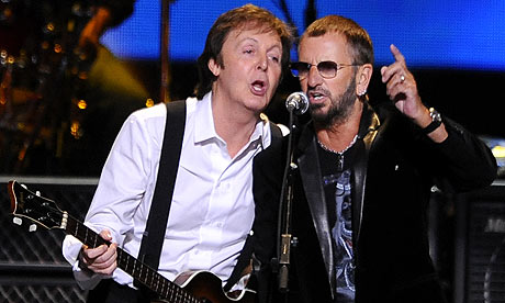 Paul McCartney and Ringo Starr at the Change Begins Within concert