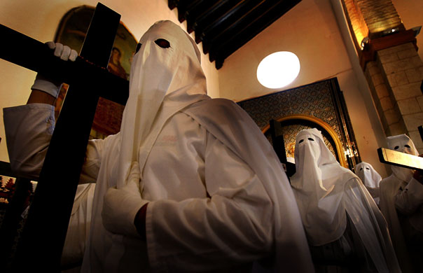 Penitents in Spain: Hooded penitents from the 'La Paz' brotherhood